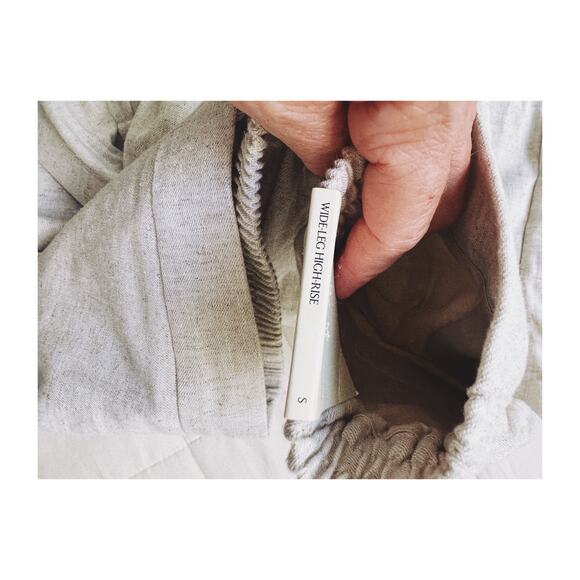 Banana Republic Factory Linen Blend Wide Leg Cropped Pull On Pants in Flax S - Picture 7 of 9